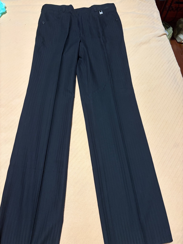 Versace Men's Black Tone On Tone Pinstripe Dress Pants. 32. Nwt